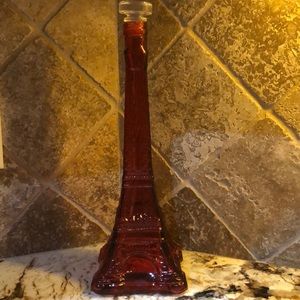 Eiffel Tower red glass bottle